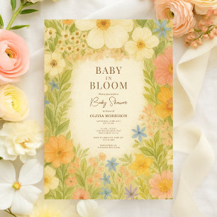 Invitation Fête de bébé dans le jardin botanique Baby in Bloo