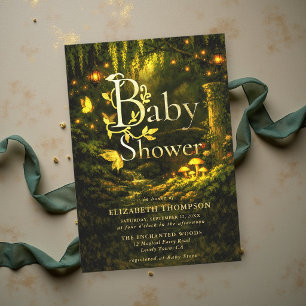 Invitation Fête de bébé de conte de fée de la Forêt Enchantée