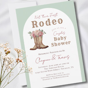 Invitation Fête de Bébé de Couple Occidental Pas Leur Premier
