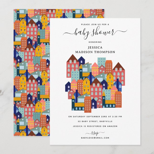 Invitation Fête de Bébé de la Maison de Quartier (Devant / Derrière)