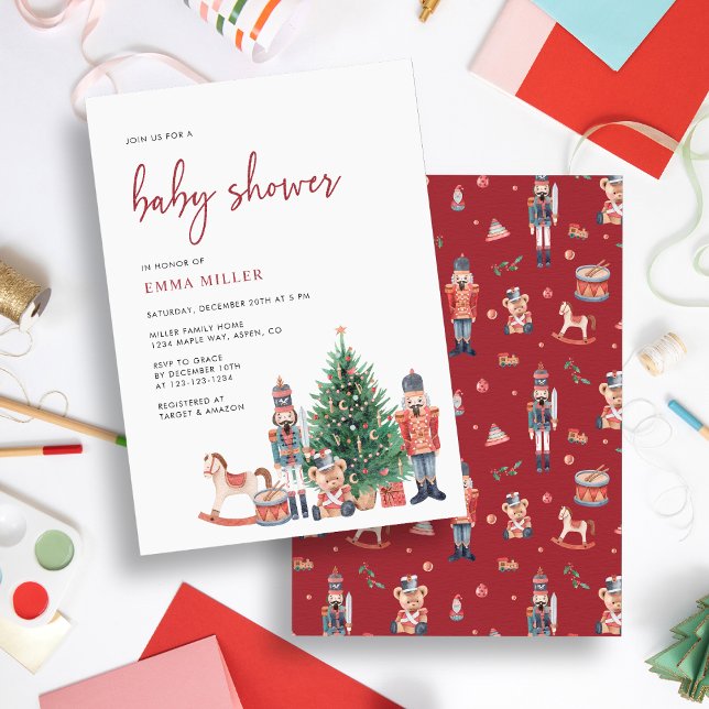 Invitation Fête de bébé de Noël (Holiday Christmas Baby Shower Invitation
)