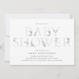Invitation Fête de bébé de type floral simple et neutre