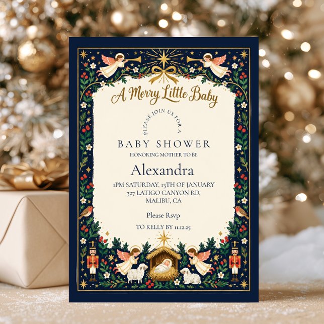 Invitation Fête de Bébé des Anges de la Marine (Créateur téléchargé)
