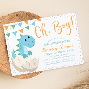 Invitation Fête de bébé dinosaure pour garçon