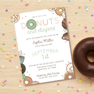 Invitation Fête de bébé Donuts et Couches