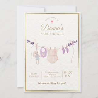 Invitation Fête de Bébé Douce et Pâtes de Naissance Editable