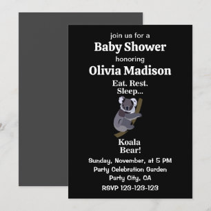 Invitation Fête de bébé drôle avec un ours koala
