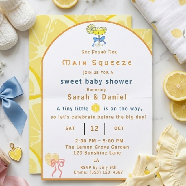 Invitation Fête de Bébé Élégante et Virale Lemon Squeeze (Créateur téléchargé)