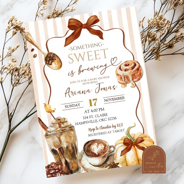 Invitation Fête de bébé en automne : quelque chose de sucré s (Créateur téléchargé)