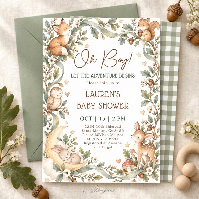 Invitation Fête de Bébé en Forêt (Créateur téléchargé)
