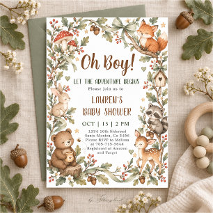 Invitation Fête de Bébé en Forêt