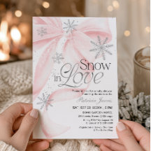 Fête de bébé en hiver Ruban Rose Snow in Love