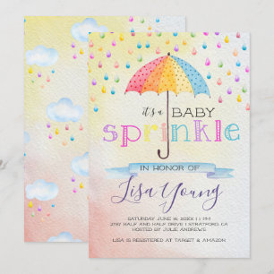 Invitation Fête de bébé en pluie de confettis