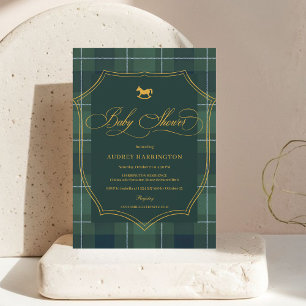 Invitation Fête de Bébé Équestre Vintage Crest Polo Payé