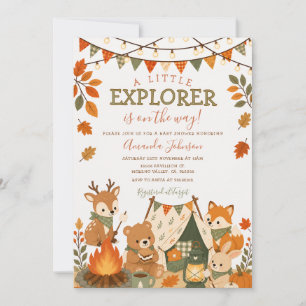 Invitation Fête de Bébé Explorateur Petits Animaux de la Forê