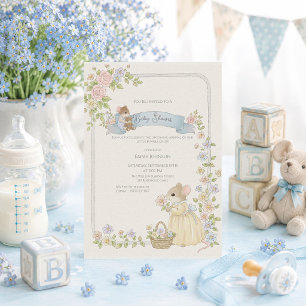 Invitation Fête de Bébé Fantaisiste avec Souris