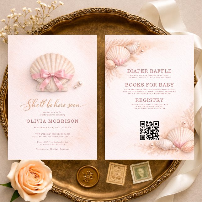 Invitation Fête de bébé fille Arc en ciel Coeur Rose (Créateur téléchargé)