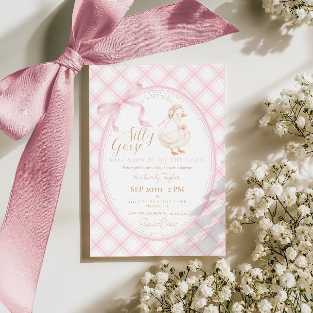Invitation Fête de Bébé Fille Arc-en-ciel Rose Coquette Silly (Créateur téléchargé)