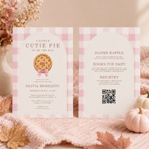Invitation Fête de Bébé Fille Arc-en-Ciel Rose Tout en Un