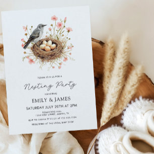 Invitation Fête de Bébé Fille avec Thème Floral Mignon