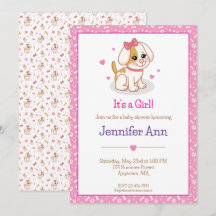 Fête de Bébé Fille Chien Chiot Arc-en-Ciel Rose