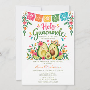 Invitation Fête de Bébé Fille Fiesta Guacamole Saint Mexicain