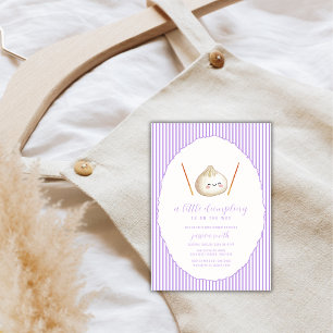 Invitation Fête de Bébé Fille Moderne Violette Dumpling Asiat