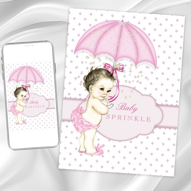 Invitation Fête de bébé fille rose Sprinkle (Cute sprinkle baby shower invitation. Instant download and printed invitations available.)