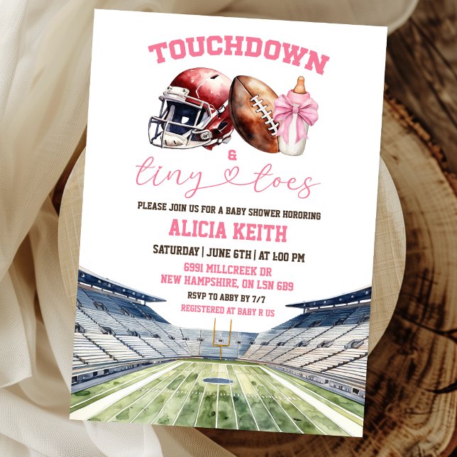 Invitation Fête de Bébé Fille Thème Football (Créateur téléchargé)