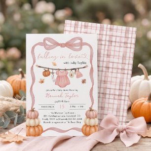 Invitation Fête de Bébé Fille Tombe Amoureuse Vêtements