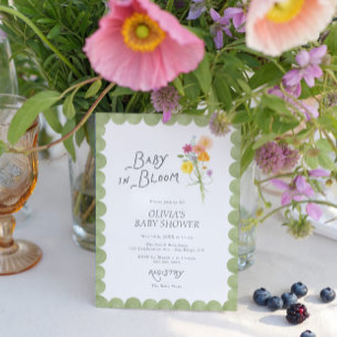 Invitation Fête de bébé Fleur de bébé en fleurs