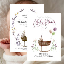 Fête de bébé Fleurs sauvages et ballons