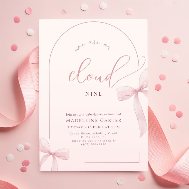 Invitation Fête de bébé flocon de neige arc-en-ciel rose aqua (Créateur téléchargé)