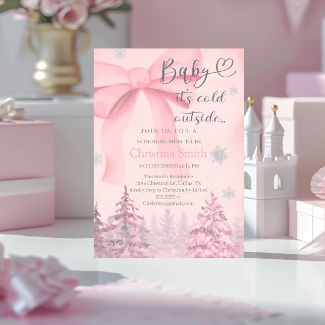 Invitation Fête de Bébé Flocon de Neige Charmant pour Votre B (Créateur téléchargé)