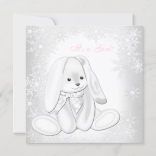 Invitation Fête de bébé Flocon de neige d'hiver pour filles