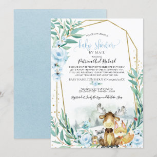 Invitation Fête de Bébé Floral de Bois par la Poste