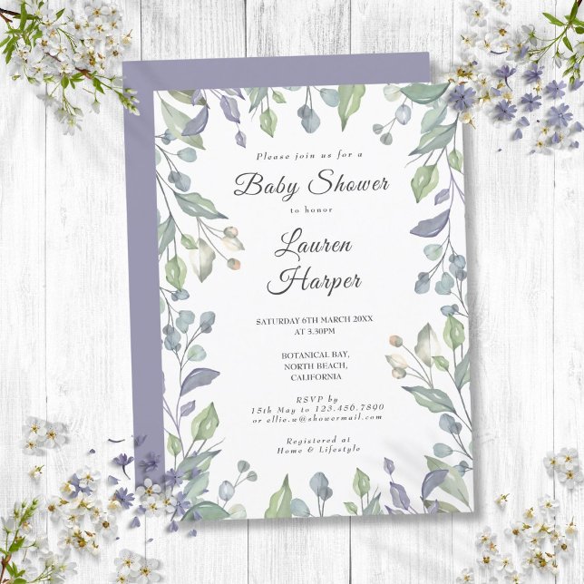 Invitation Fête de bébé Floral de campagne Sprinkle (Country Floral Greenery Baby Shower Sprinkle Invitation)