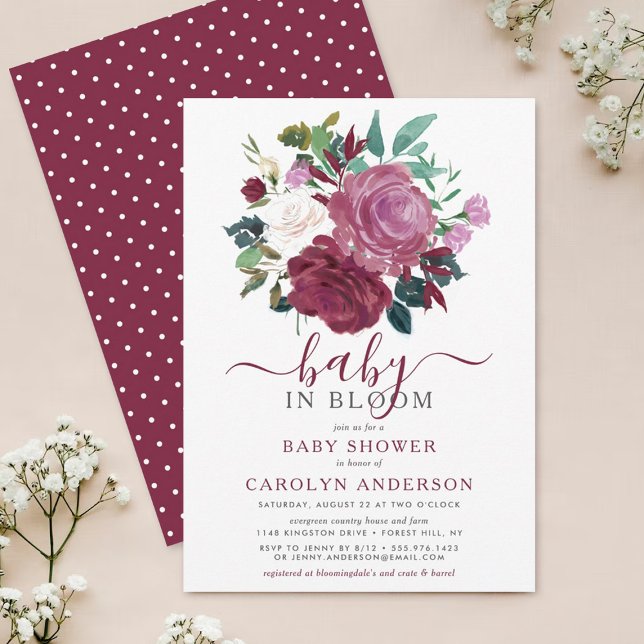 Invitation Fête de bébé florale Baby In Bloom (Créateur téléchargé)