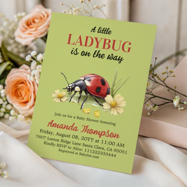 Invitation Fête de Bébé Florale Jardin Rustique Une Petite Co (Créateur téléchargé)