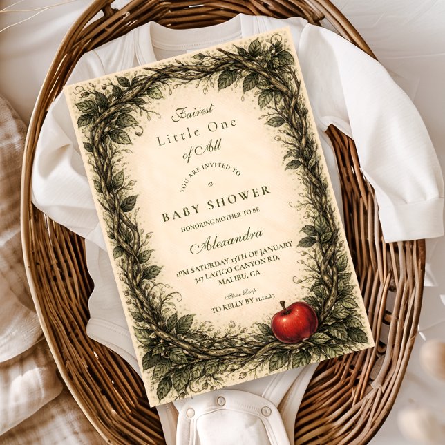 Invitation Fête de Bébé Forêt de Pommiers de Bois (Créateur téléchargé)