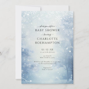 Invitation Fête de Bébé Forêt Merveilleuse d'Hiver