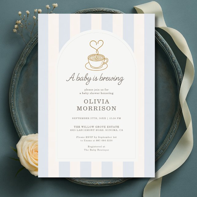 Invitation Fête de bébé garçon autour du café (Créateur téléchargé)