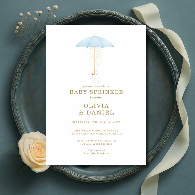 Invitation Fête de bébé garçon Baby Sprinkle Bleu (Créateur téléchargé)