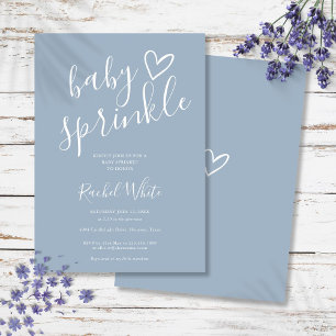 Invitation Fête de bébé garçon Bleu Poussiéreux Baby Sprinkle