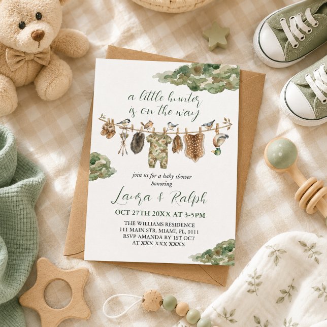 Invitation Fête de bébé garçon chasse au canard colvert  (Créateur téléchargé)