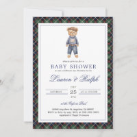 Fête de bébé garçon classique ours polaire Préppy