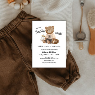 Invitation Fête de bébé garçon de football à peine attendu