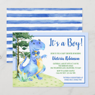Invitation Fête de bébé garçon dinosaure