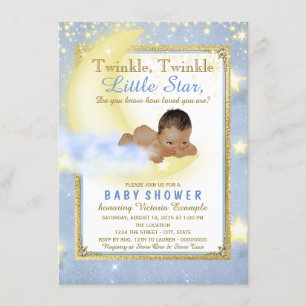 Invitation Fête de bébé garçon ethnique Twinkle Twinkle Littl