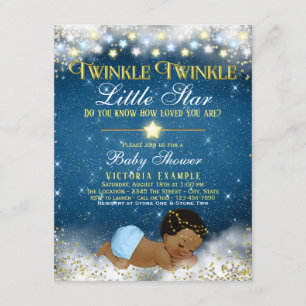 Invitation Fête de bébé garçon ethnique Twinkle Twinkle Littl